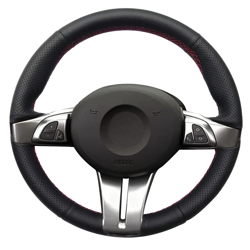 

Black Genuine Leather Hand-stitched Car Steering Wheel Cover For BMW Z4 E85 (Roadster) 2003-2008 E86 (Coupe) 2005-2008