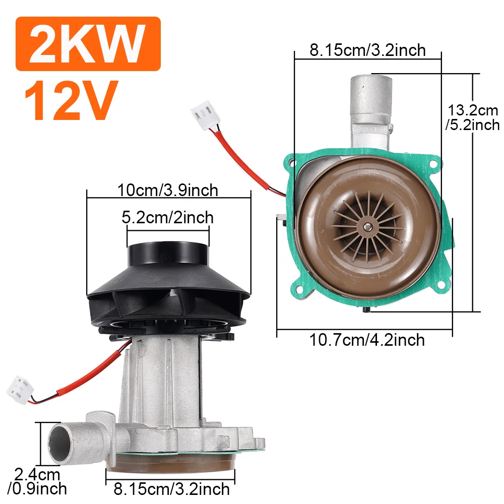 12V Parking Heater Fan Assembly And Combustion Chamber Gasket Blower Motor Assembly 2KW Air Diesel Parking Heater