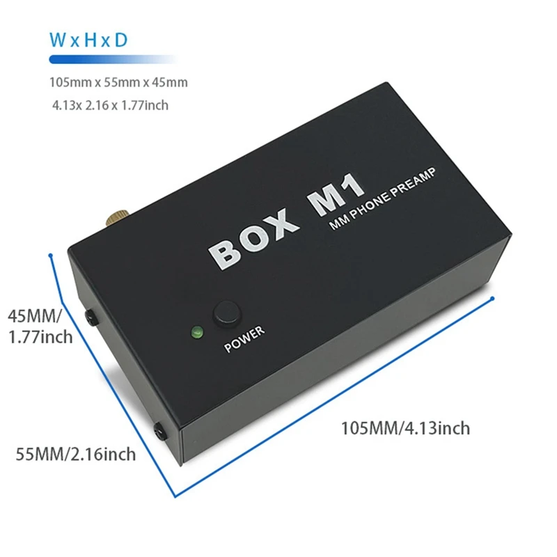 Box M1 Mm Phono Preamp For Turntable Phonograph Preamplifier Mini Stereo Audio Hifi With Headphone Amplifier