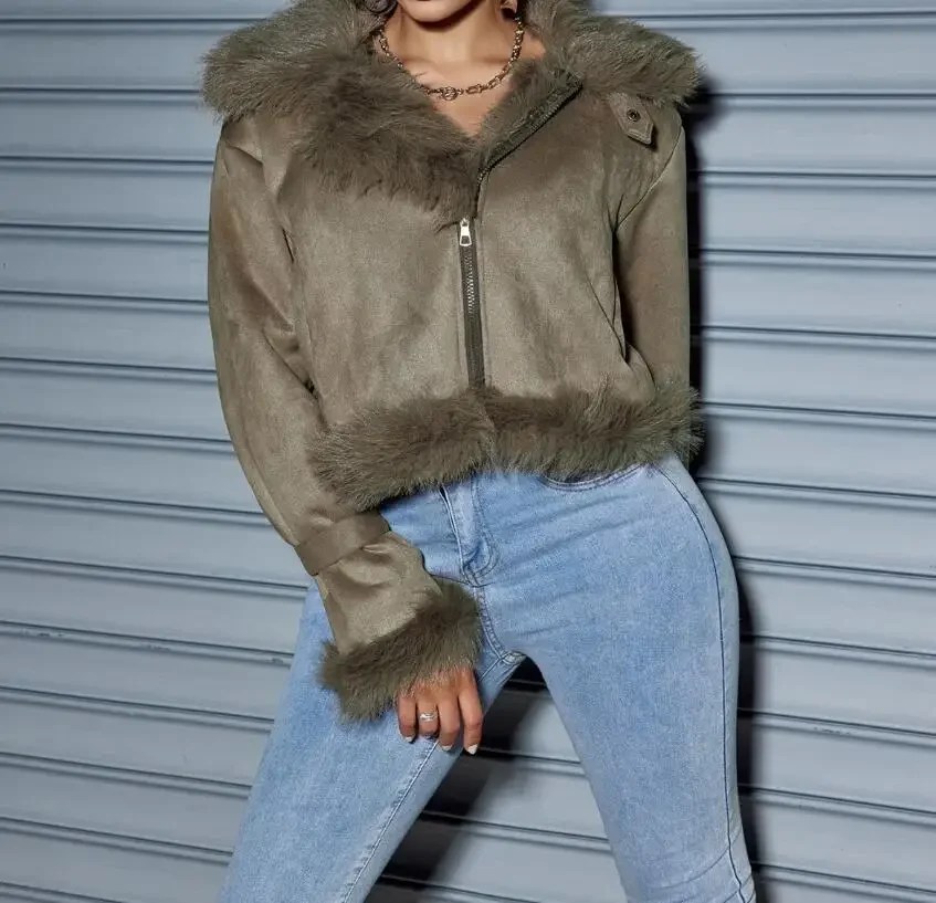

Autumn/Winter New Fashion Long Sleeved High Neck Thickened Zipper Solid Color Slim Fit Jacket for Women