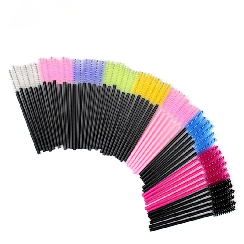 Brosse à cils jetable 30 pièces brosse pour les yeux en cristal poignée en diamant Mini baguettes de Mascara brosse Extension de cils ensemble de pinceaux de maquillage