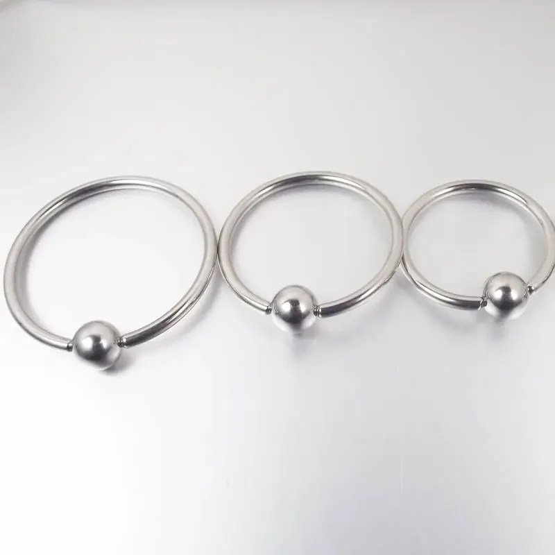 1  Piece Big Ball Stainless Steel Captive Hoop Rings BCR PA Ring Nipple Body Piercing Jewelry view 3