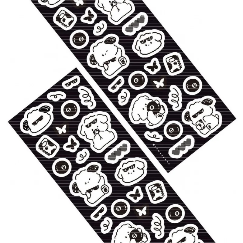Korean Cute Cartoon Little White Dog Animal Pattern Stickers Hand Account Diary Notebook Scrapbook Diy Decorative Stickers