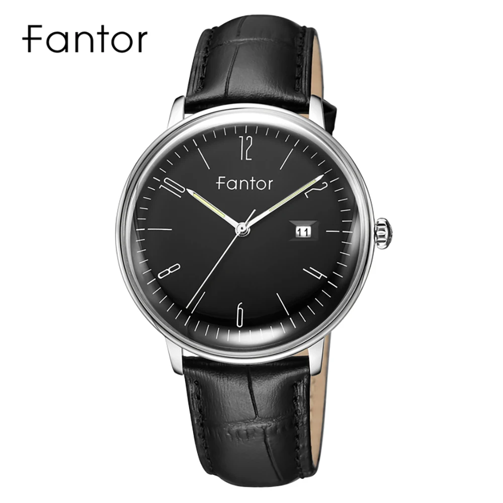 Fantor Brand Business Men Wristwatch Leather Date Luminous Hand Homme Quartz Watch Cloock Waterproof  Fashiion Watch