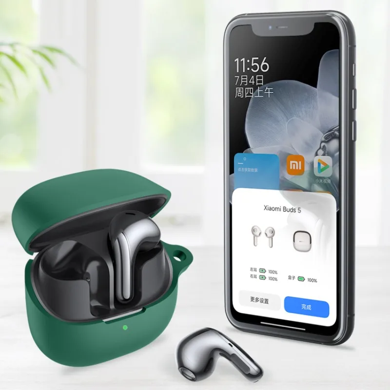 Dla Xiaomi Buds 5 Silikonowe etui w jednolitym kolorze Odporne na wstrząsy akcesoria do słuchawek Ochraniacz dla Xiaomi Buds 5 buds xiaomi 5 Cover