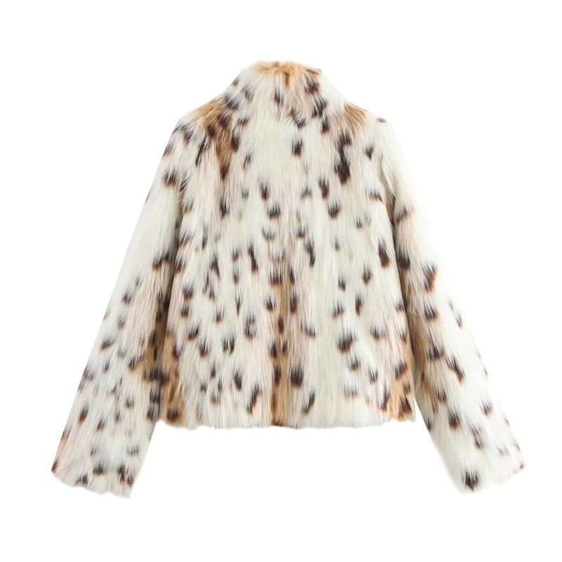 Giacche invernali in pelliccia sintetica da donna autunno leopardo cappotto di pelliccia sciolto inverno manica lunga aperto davanti caldo giacca Shaggy