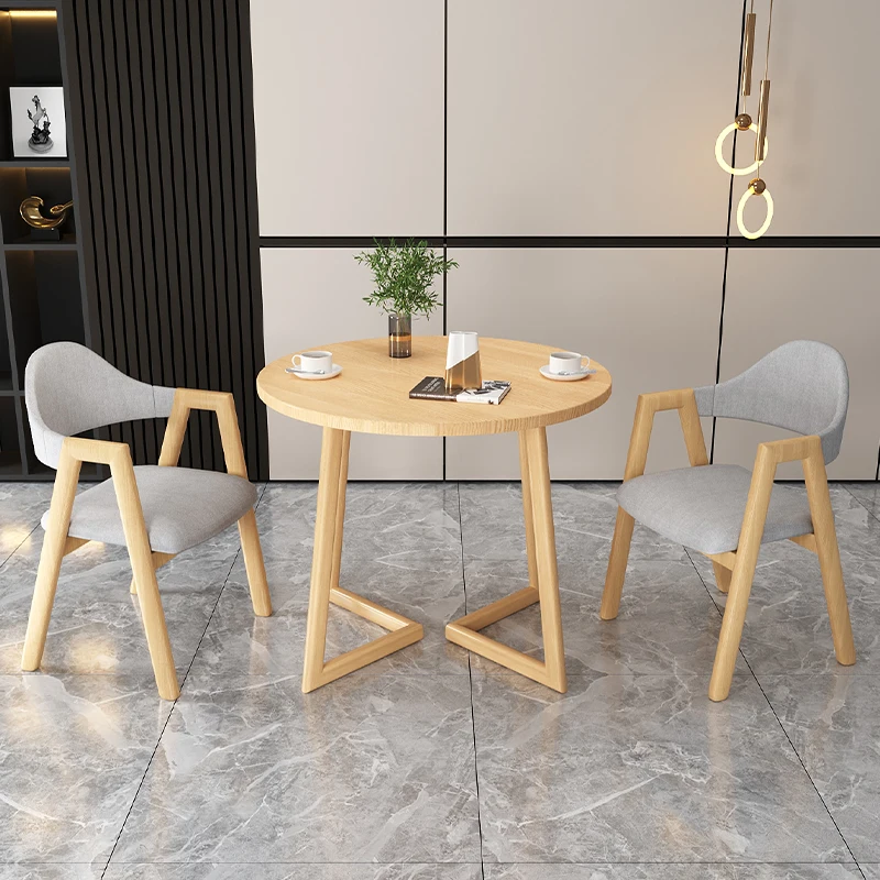 

Multifunctional Balcony Dining Table Nordic Wooden Round Nordic Dining Table Wooden Waterproof Muebles Kitchen Furniture