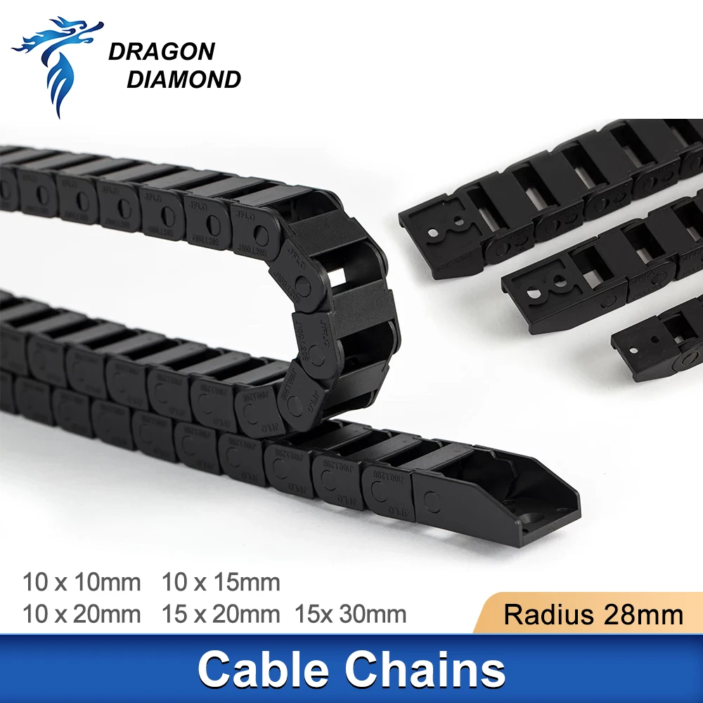 

Cable Chains Bridge Type Plastic Drag Towline Non-Opening 10x10 10x15 10x20mm Wire Transmission For Laser CNC Router Machine