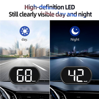 Car HUD Head Up Display,X2 GPS Speedometer, Digital Speedometer MPH With LED Large Font, Plug & Play, For All Cars-ABQA