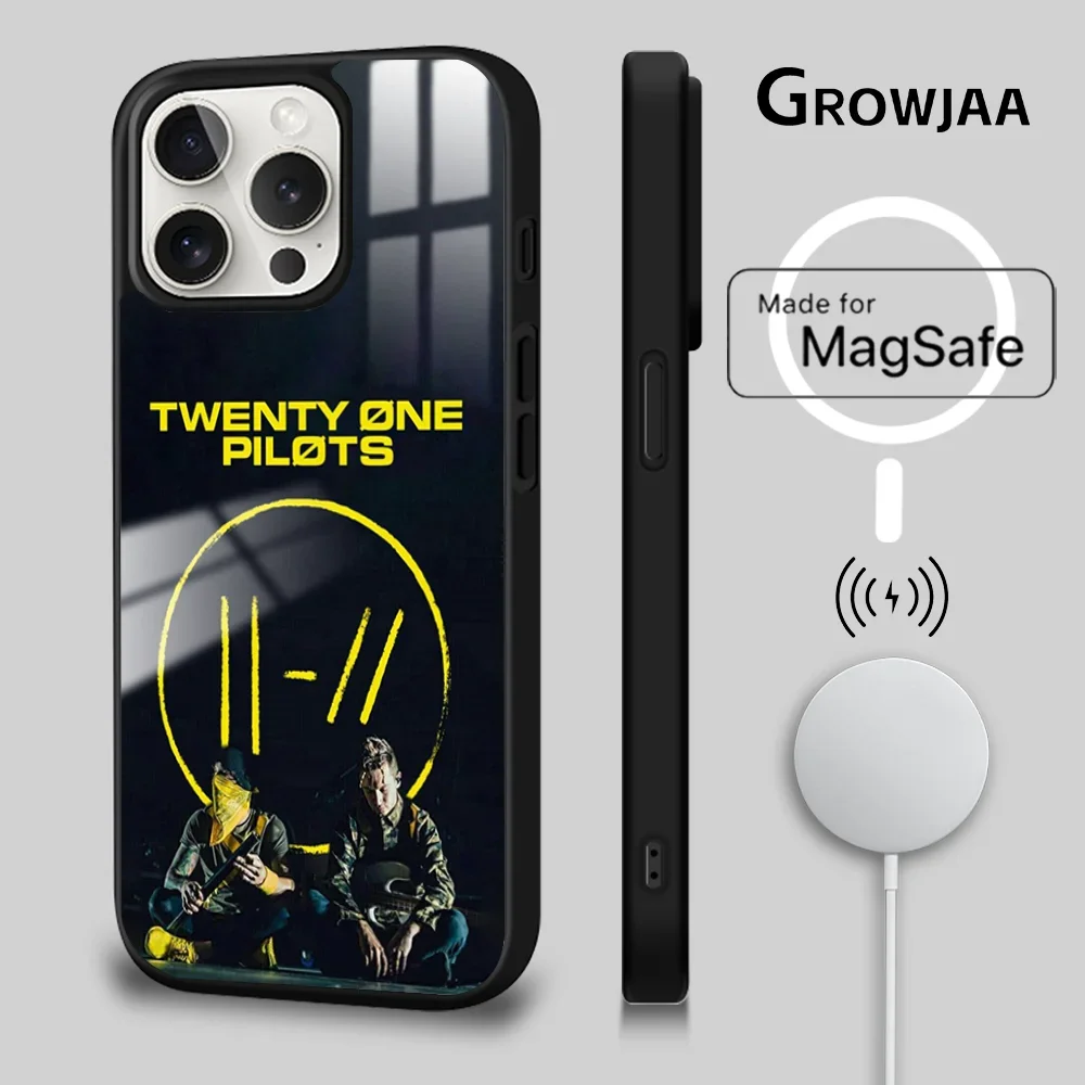 Twenty One Pilots 21 Phone Case For iPhone 16 15 14 13 12 11 Pro Max Plus Mini Magsafe Mirror Wireless Magnetic Cover