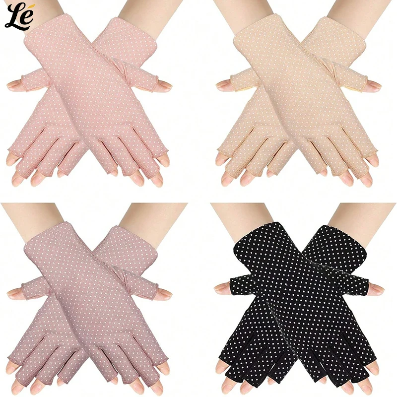 

Fingerless Wave Point Summer Gloves for Driving/Camping/Fishing/Golf/Cycling/Non slip Outdoor Suitable for Both Men and Women