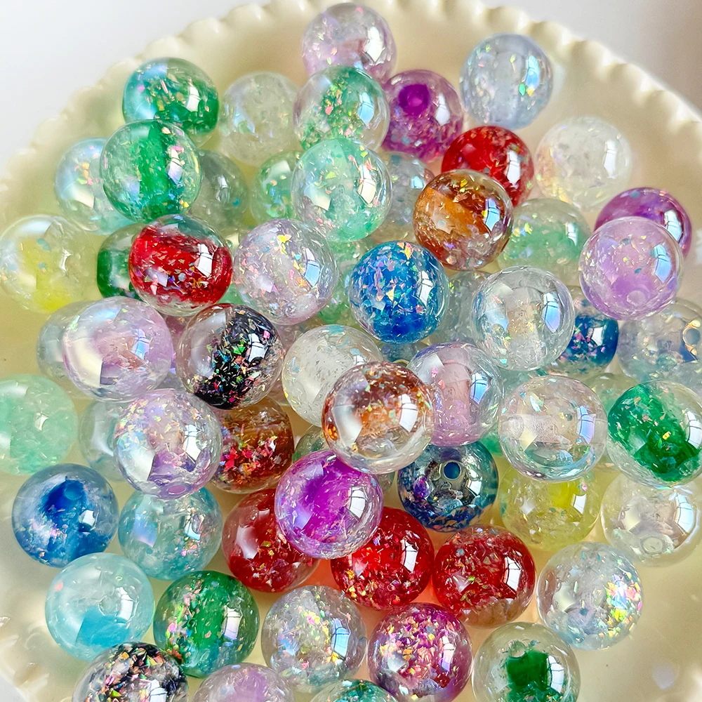 

Cordial Design 100Pcs 16*16MM Jewelry Accessories/DIY Resin Beads/Luminous Glitter Powder Effect/Hand Made/Round Shape #19272