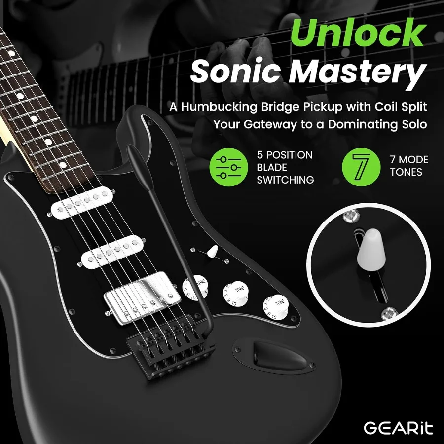 39 بوصة كامل الحجم كانيون سلسلة طقم جيتار كهربائي حزمة ث مكبر للصوت HSS لاقط مع لفائف سبليت كاتب عدة مع موالف Gig Ba #4