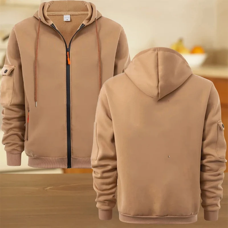 Men's Full Zip Hoodie Jacket Hooded Plain Pocket Sports Outdoor Daily Designer Basic Casual Autumn Winter Hoodies Sweatshirts