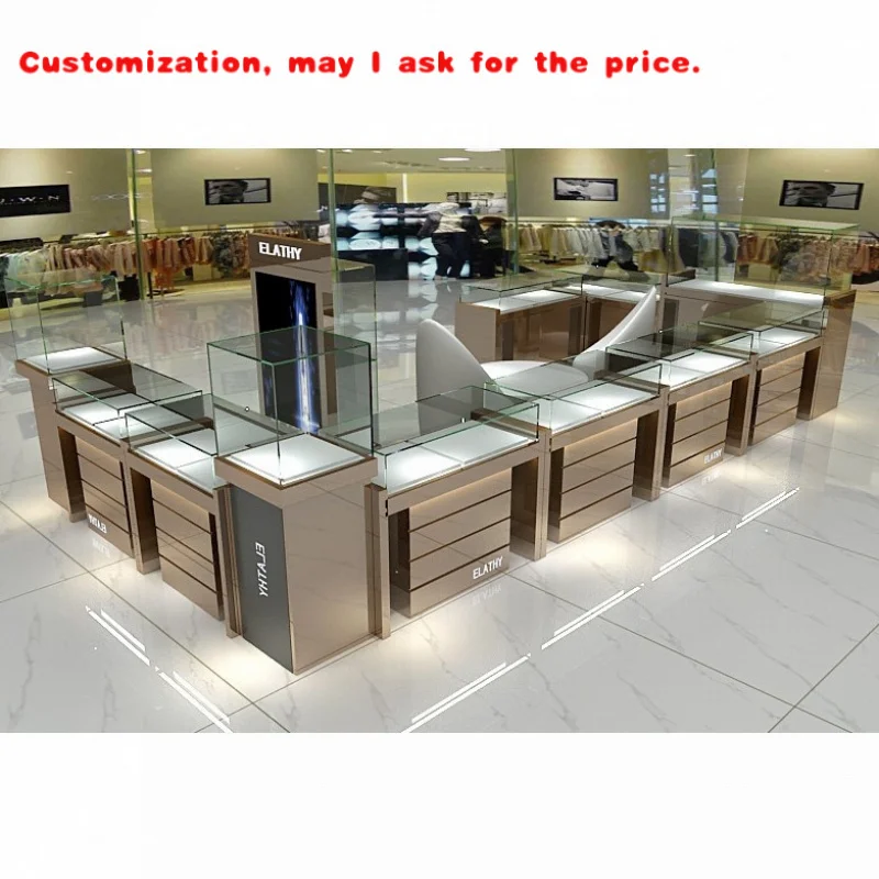 

custom.Jewelry Counter Perfume Kiosk Sale Phone Accessories Kiosk Mall Watch Display Jewelry Kiosk