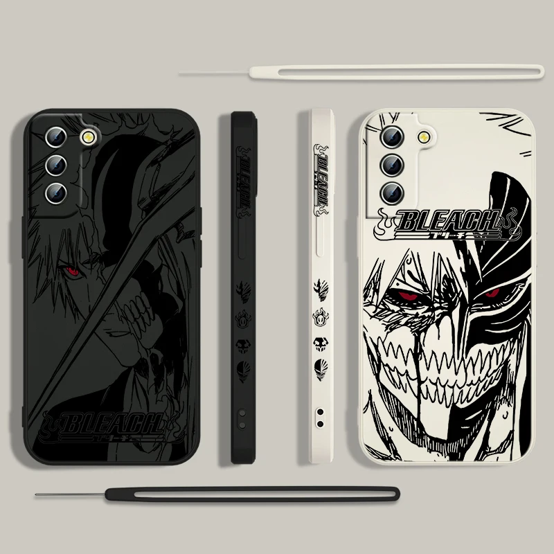 BLEACH Kurosaki Ichigo Anime Phone Case For Samsung Galaxy S24 S23 S22 S21 S20 Pro FE Plus Ultra Liquid Left Rope Cover