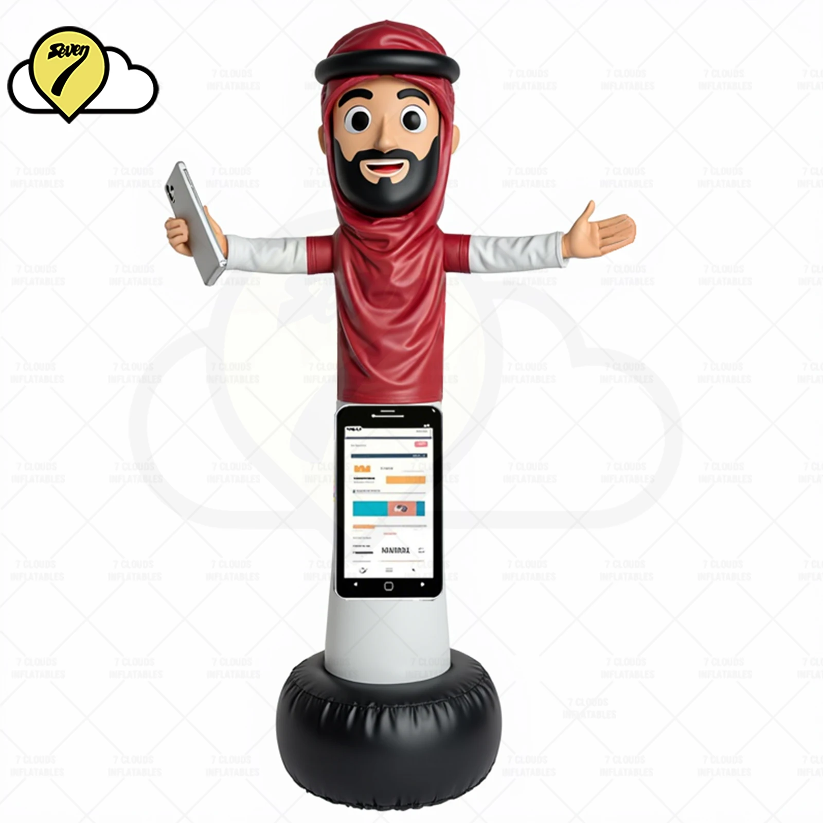 

Customized inflatable balloon Arab waving arm with Phone air dancer model with Blower LED Advertising Decoration For Phone store