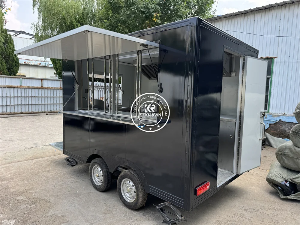 Carrello per hot dog Carrello per alimenti Cucina mobile Carrello per caffè gelato completamente attrezzato Rimorchio per cibo da concesión