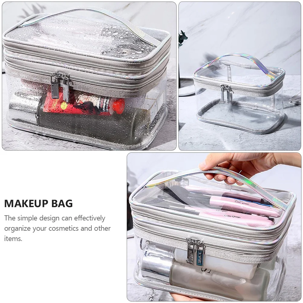 

1Pcs Portable Waterproof Makeup Bag Large Capacity Transparent Travel Organizer Toiletry Storage Holder for Business