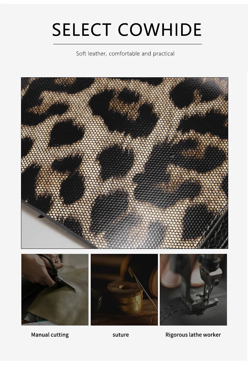 Aidrani Neue Damenhandtasche mit Hoher Kapazität und Modischem Leopardenmuster, Hergestellt aus Hochwertigem Rindsleder – Detail 6