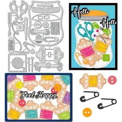 1 pc Sewing Tool Cutting Dies Stencil Pins & Needles Jar Carbon Steel Embossing Tool Die Cuts Metal Templates for DIY