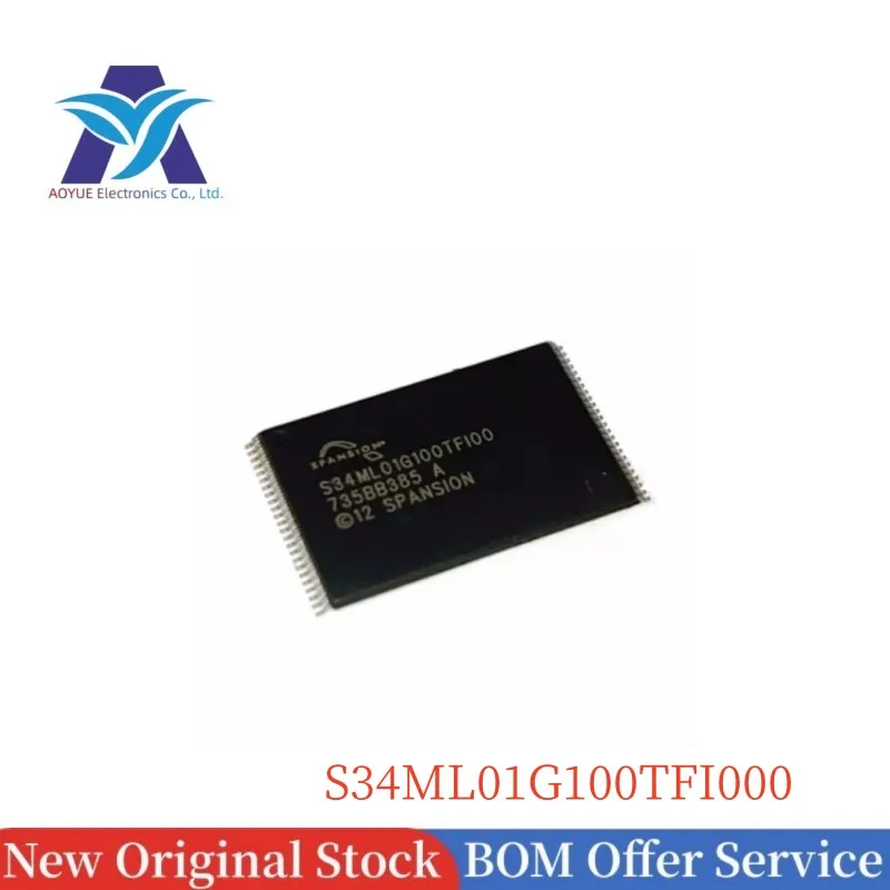 

New Original IN STOCK S34ML01G1 S34ML01G100TFI000 S34ML01G100TFI00 TSOPI-48 3.3V 1Gbit NAND FLASH Embedded Memory chip