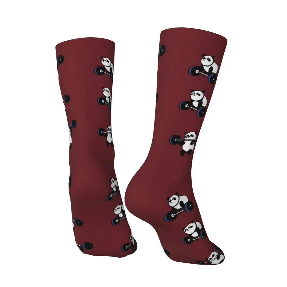 Crazy Sock for Men Weightlifting Panda Hip Hop Harajuku Ailuropoda Melanoleuca Quality Pattern Printed Boys Crew Sock Casual