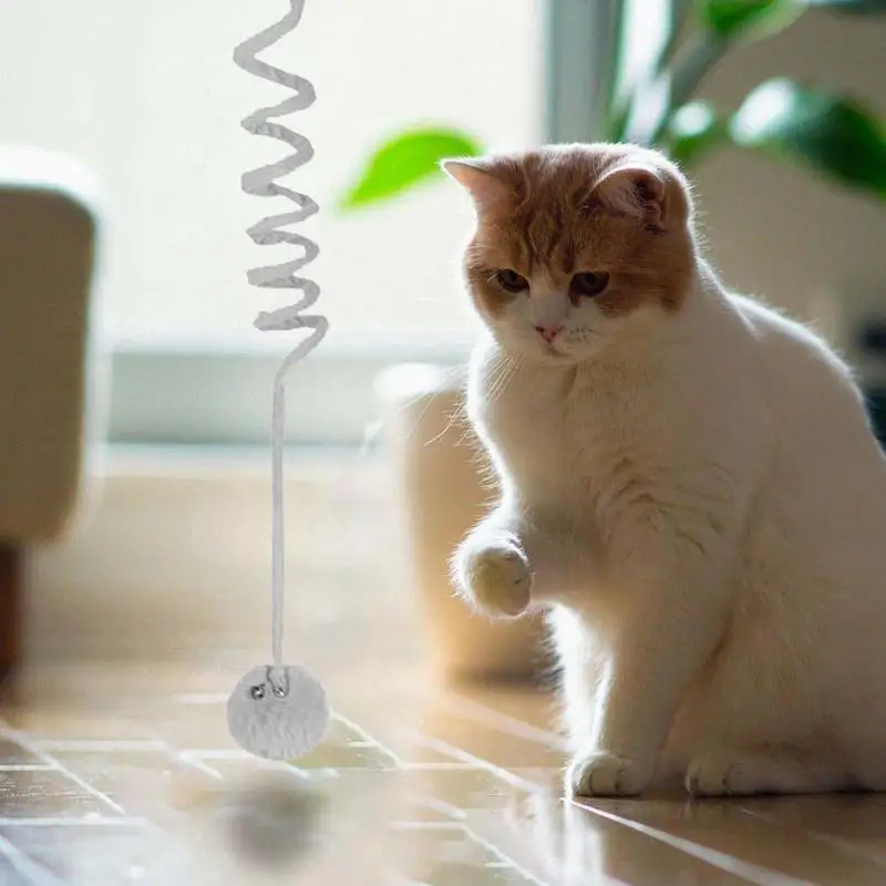 Wand Cat Toy Catcher Teaser Bouncing Retractable Cat Wand Toys Doorway Teaser Flexible Funny Exerciser Toys For Indoor Cats