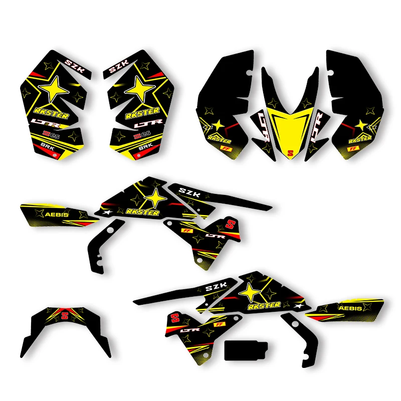 

Sawrain Custom Motorcycle Graphics Backgrounds Decal Stickers Kit For SUZUKI LTR450 LTR450R 001