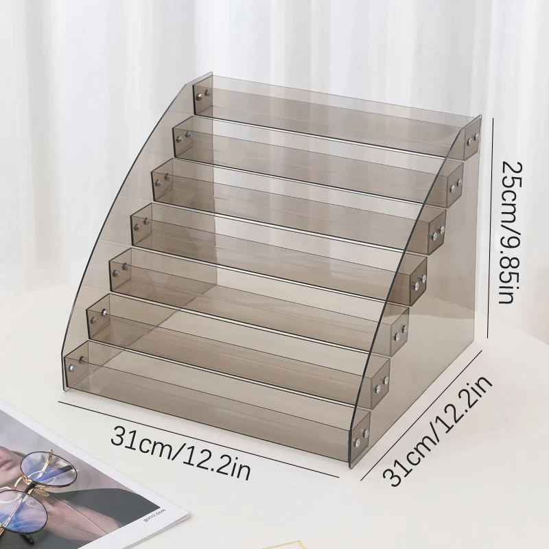 2/3/4/5/6/7 Layers Acrylic Nail Polish Display Organizer Shelf Clear Cosmetic Rack Frame Jewelry Stand Holder Organization Tools