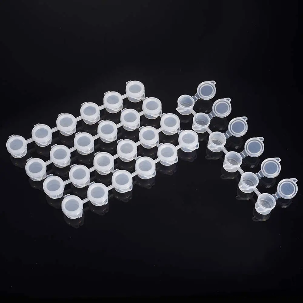 شرائط طلاء فارغة - 150 كوب طلاء 3 مل (1 أونصة) وحاويات بلاستيكية للحرف اليدوية لأعياد الميلاد في المخيمات (6 أكواب/شرائط 25 شريطًا)