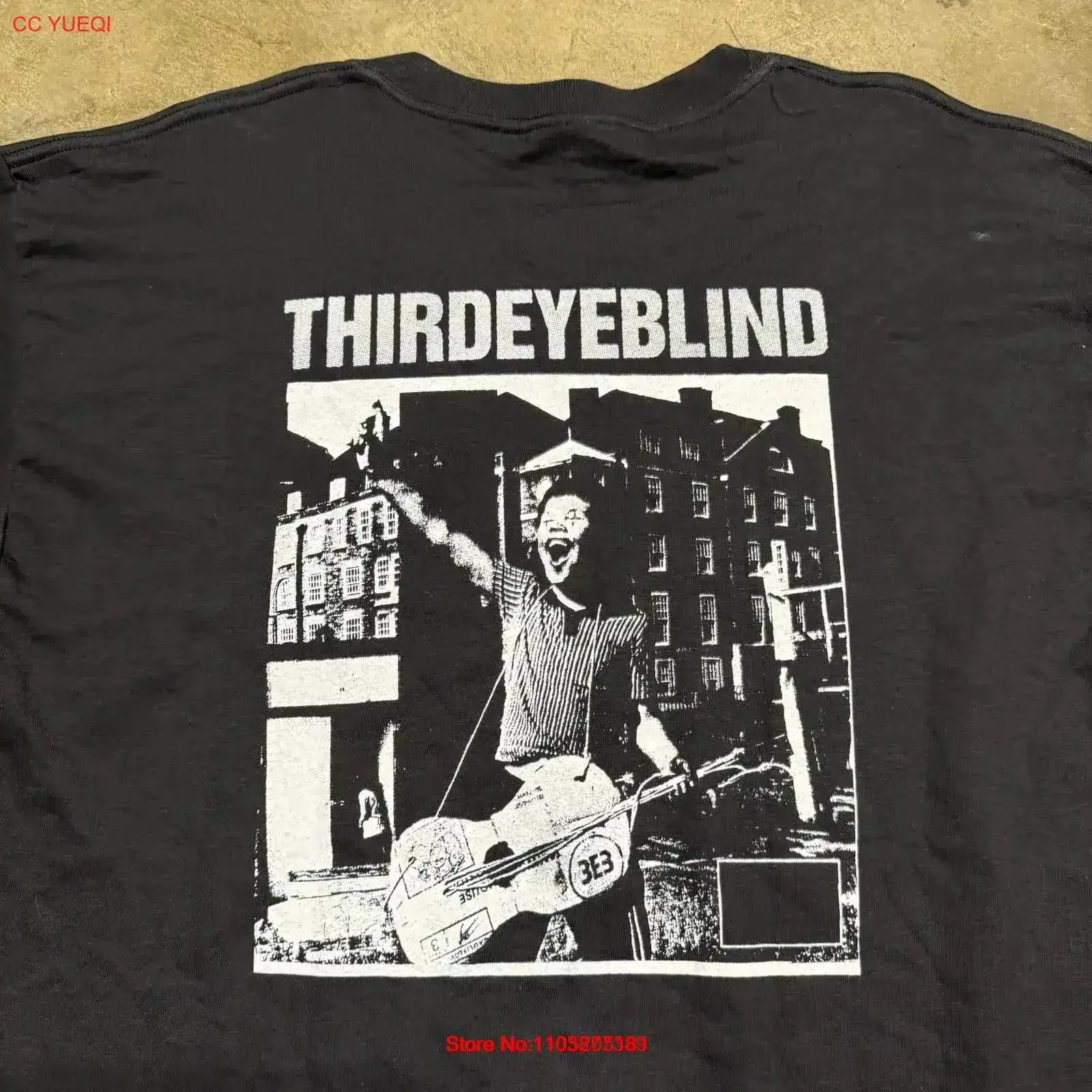 Vintage 90s Y2K Third Eye Blind Rock Band Tour T Shirt Sz L Washed fashion homme Breathable Slightly Casual graphic vintage