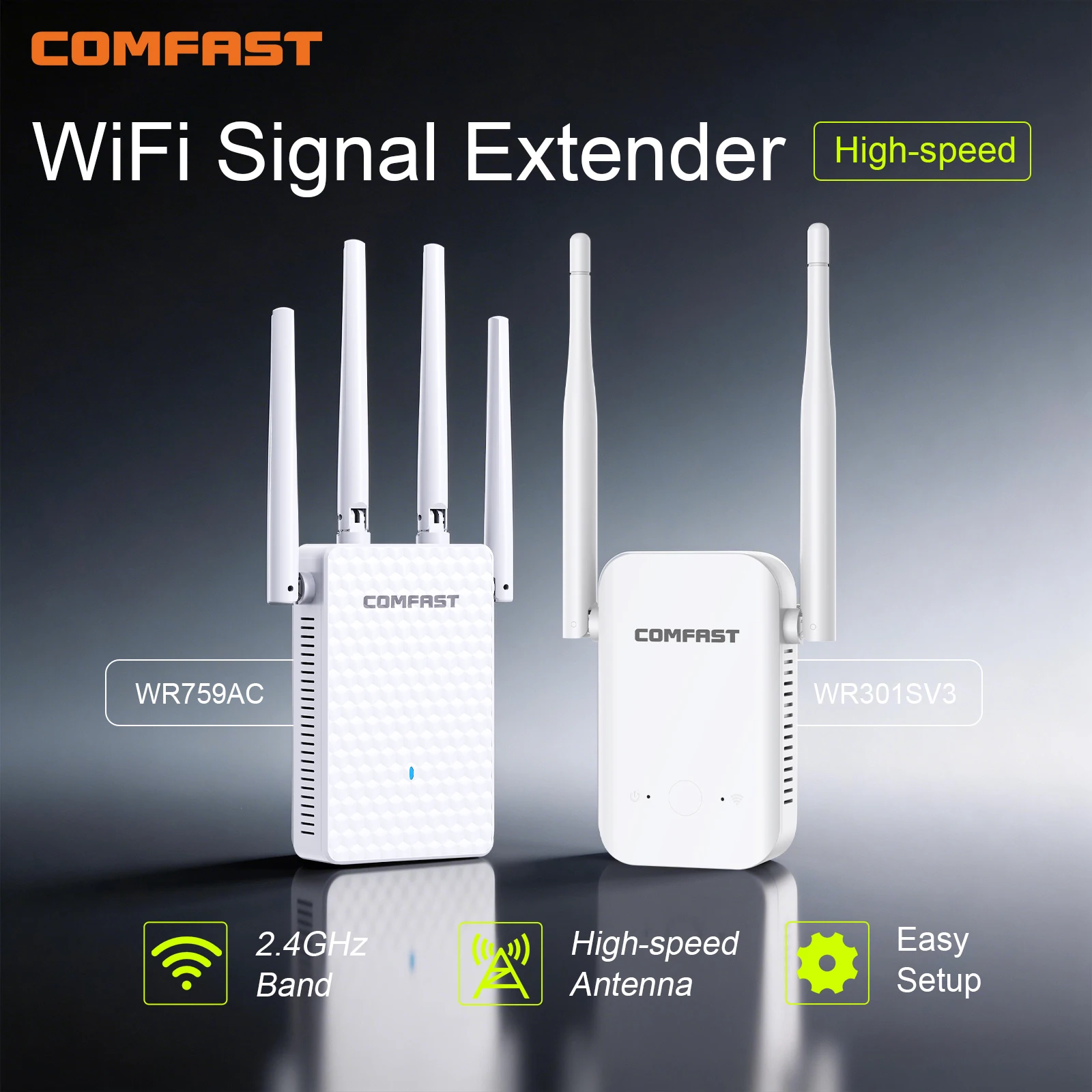 COMFAST 300/1200M Wireless WiFi Repeater Network Expander 802.11b/g/n WiFi Booster Repetidor Range Extender for Internet Access