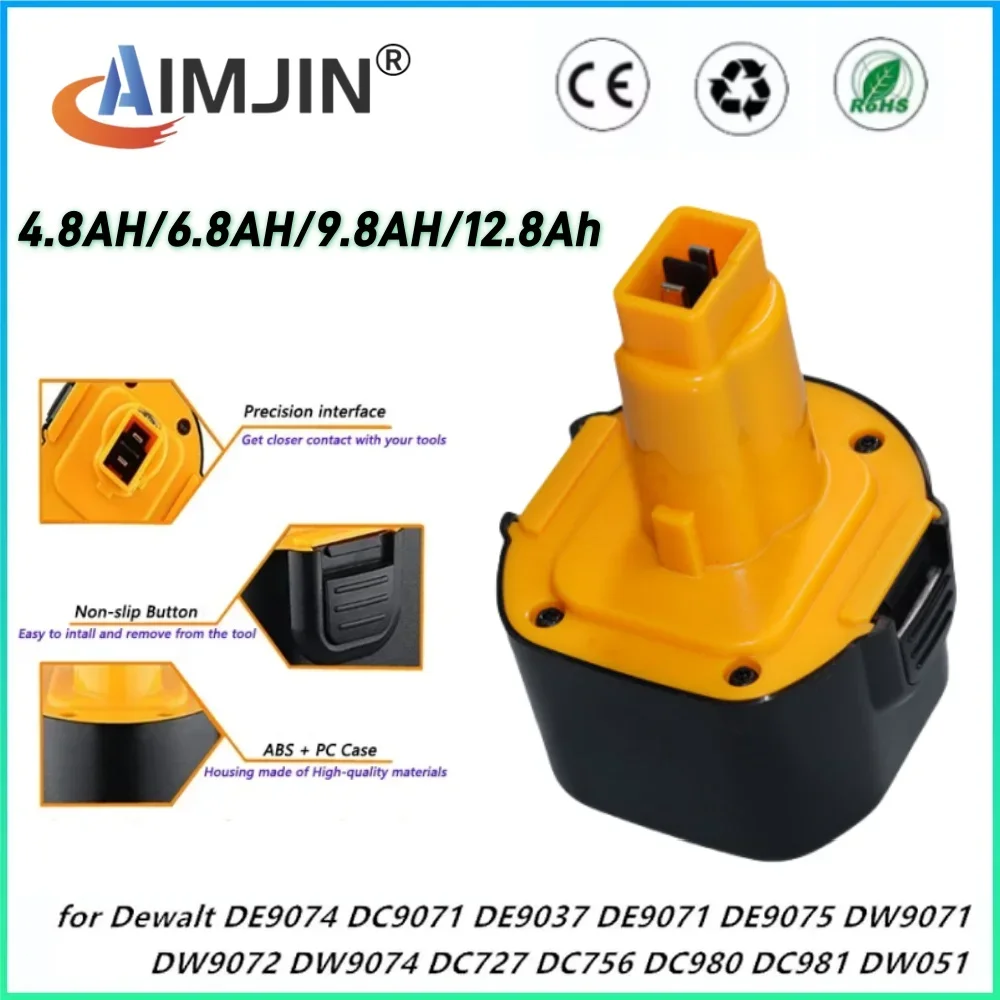 

4800mAh 6800mAh 9800mAh 9.6V For Dewalt Ni-MH Battery DE9061 DE9062 DW9060 DW9061 DW9062 EZWA DE9036