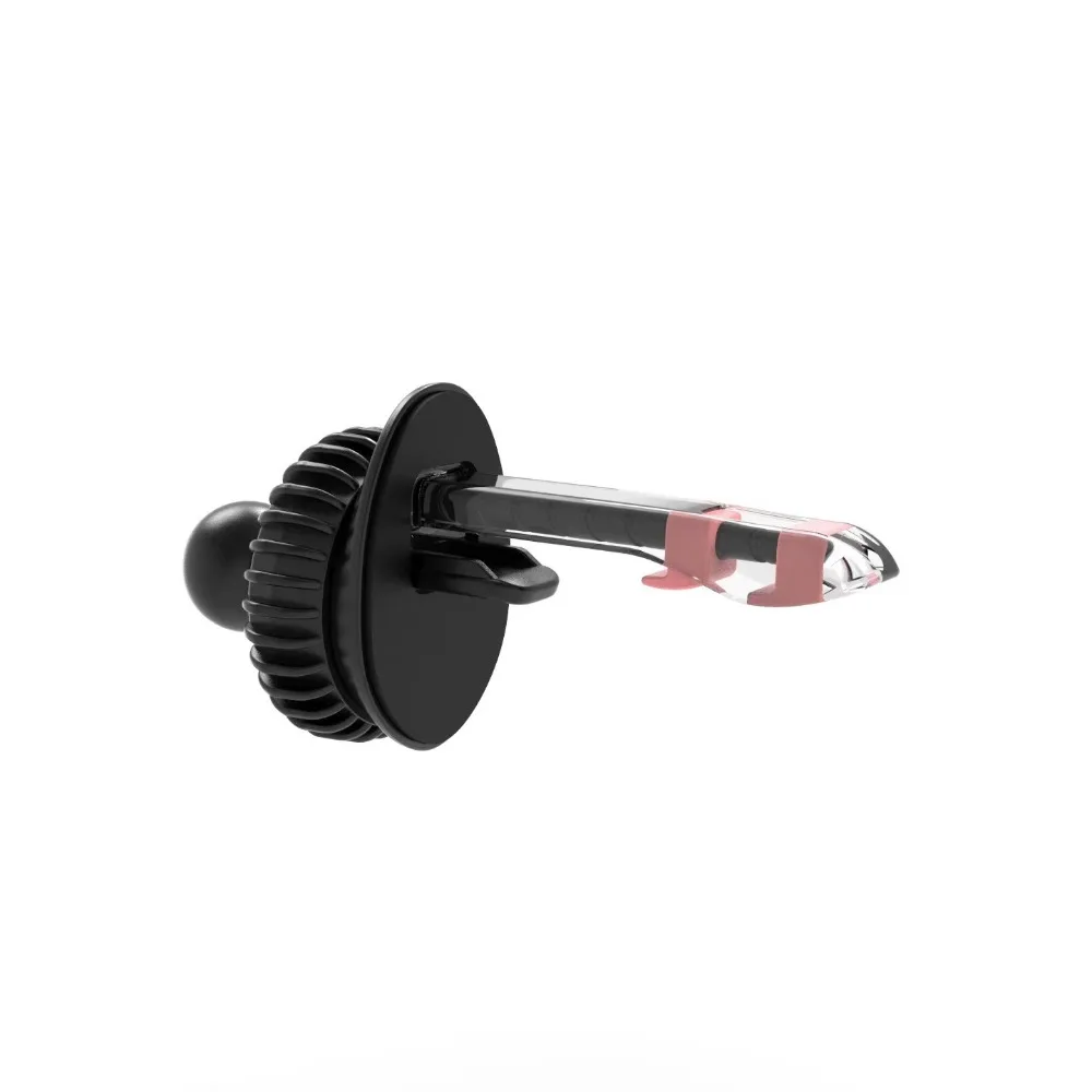 Rotundity Car Phone Holder Black Plastic 17mm Ball Head Base Hidden Barb Style Anti-Fall Vent Clip