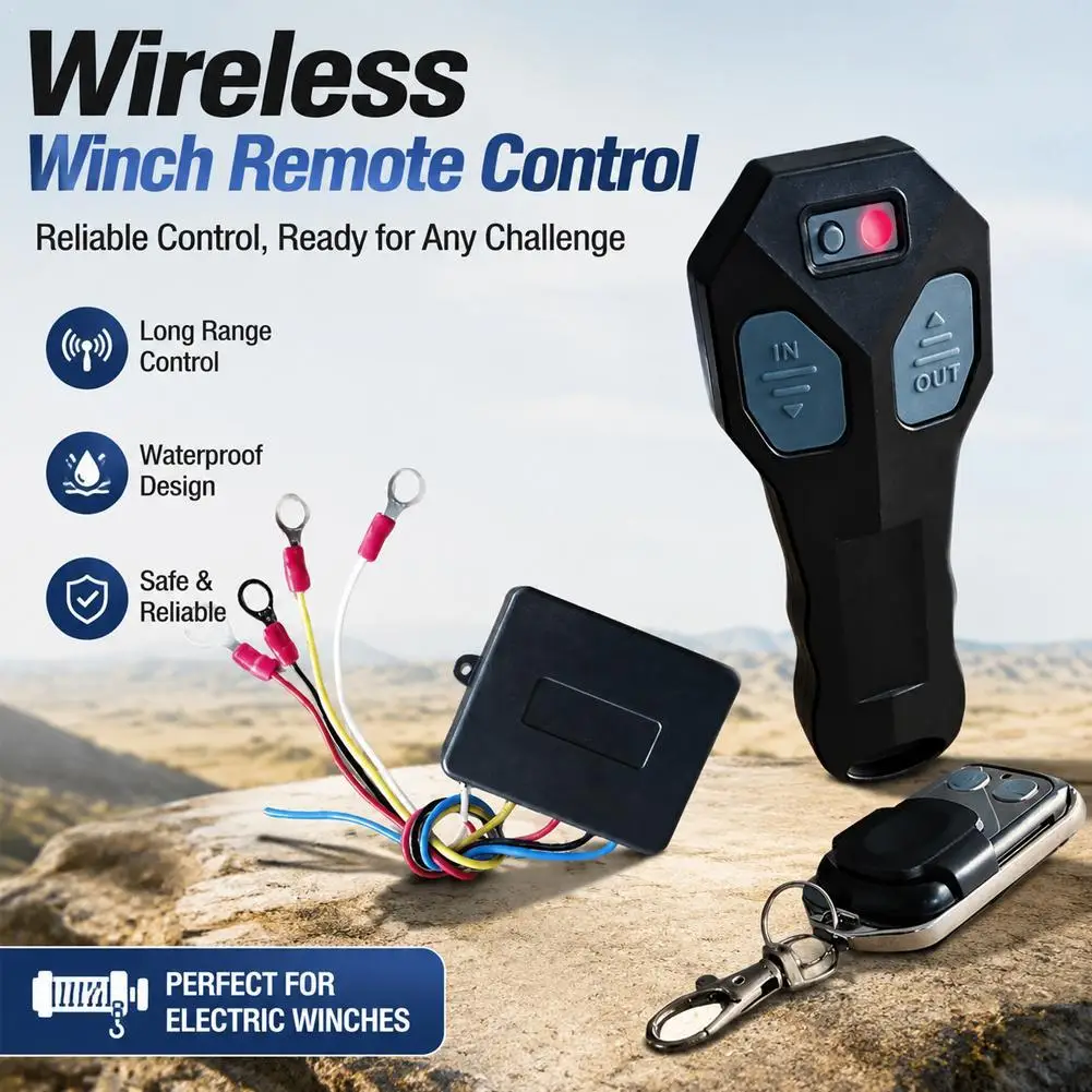 Car Wireless Winch Electric Remote Control With Manual Transmitter Set Truck ATV Truck Vehicle Kit ABS For Trailer