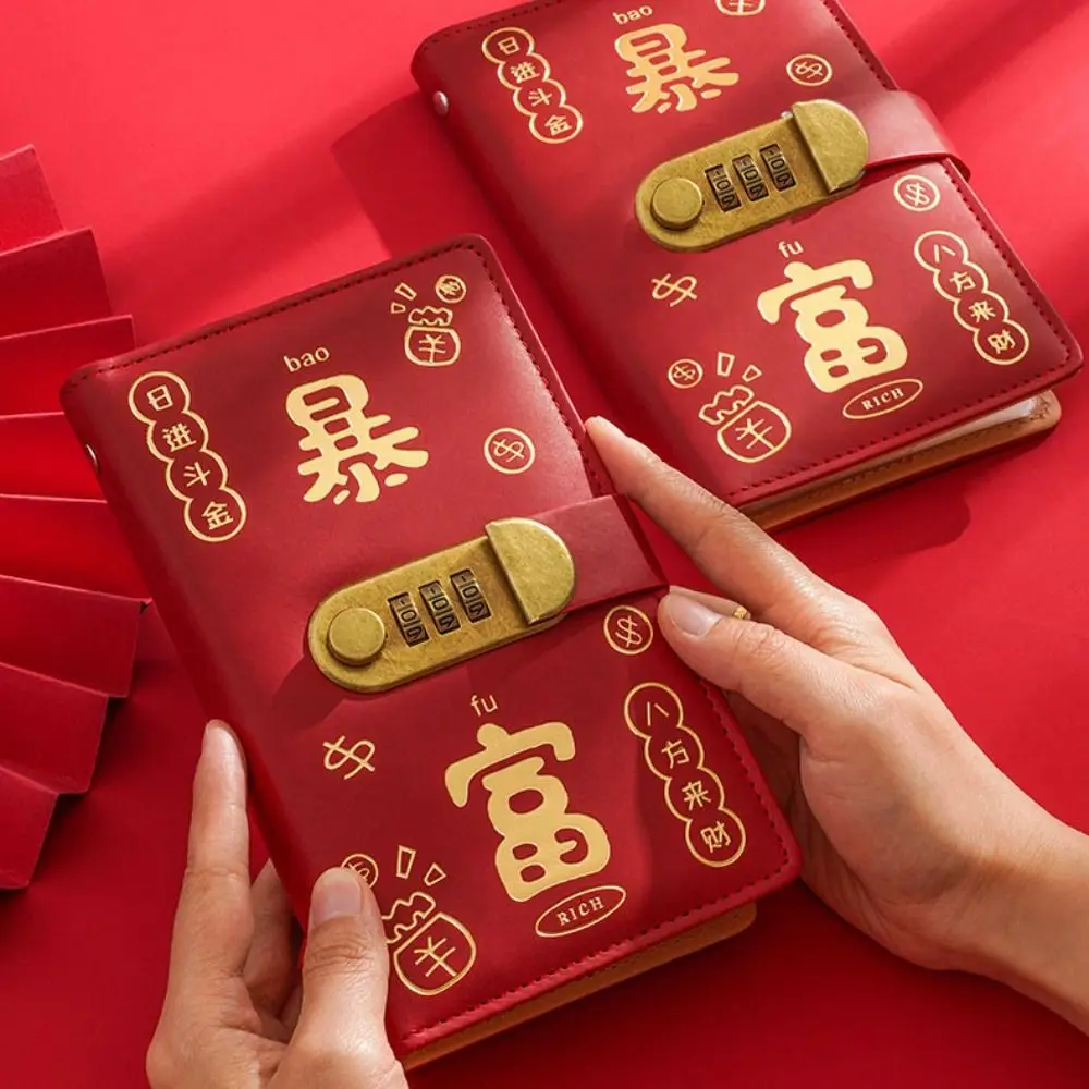 

PU Leather Saving Money Binder Portable Wallet Storage Budget Binder with Lock Refillable Cash Envelopes Account Book