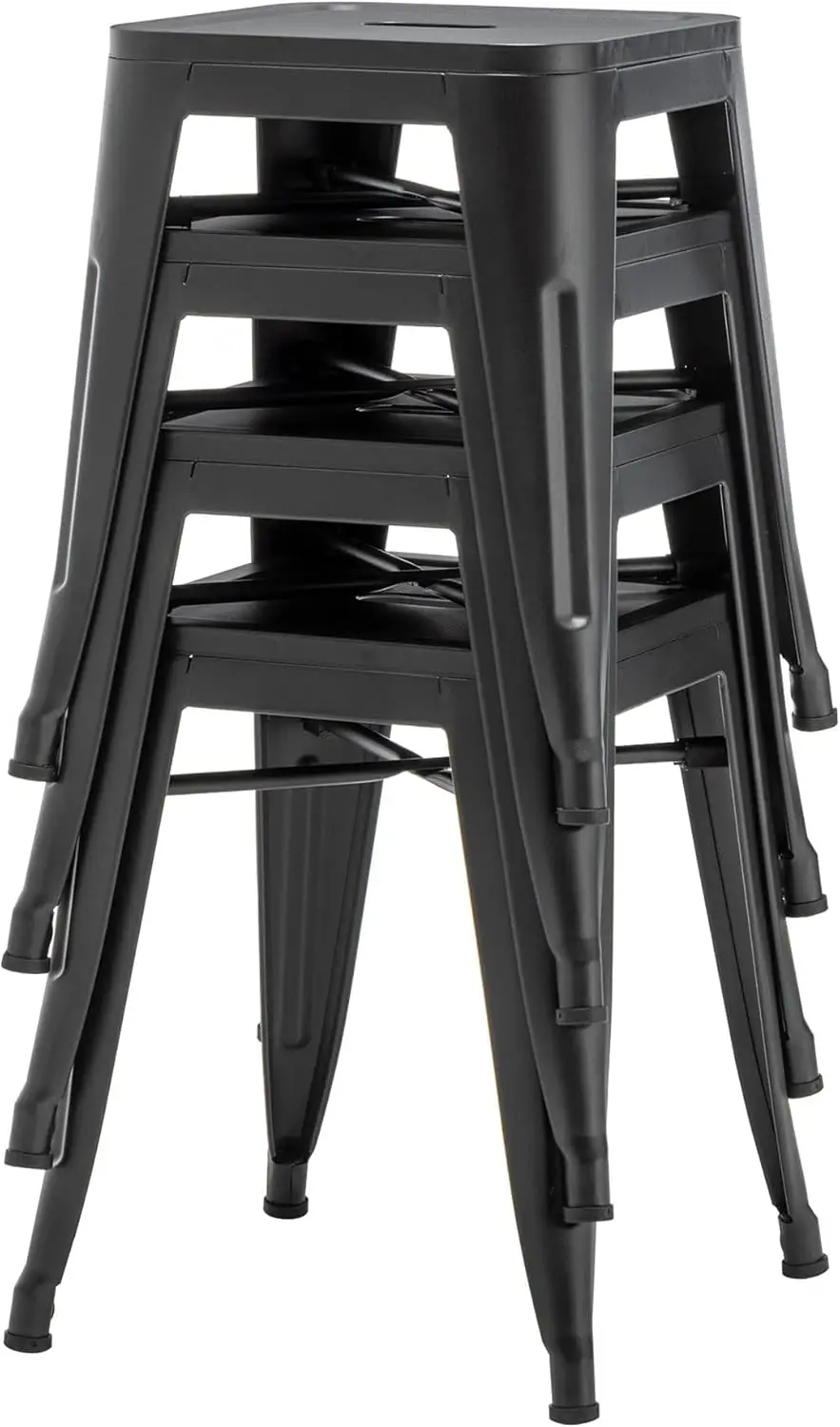 Home Industrial Metal Barstools Classroom Stools Short Stools [Set of 4] Stackable for Indoor/Outdoor 18" Dining Chair