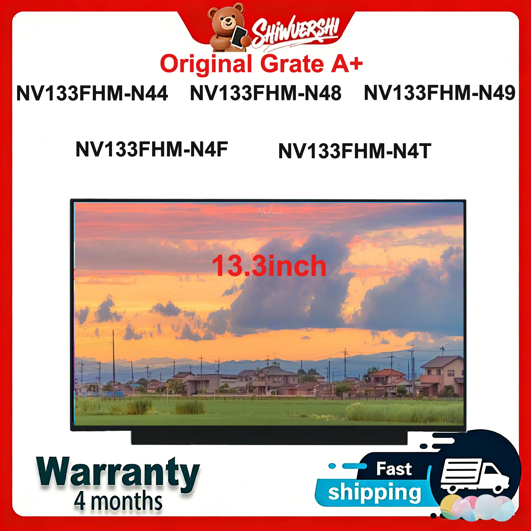 

Original New A+13.3 inch Slim Laptop Lcd Screen Panel NV133FHM-N44 NV133FHM-N48 NV133FHM-N49 NV133FHM-N4F NV133FHM-N4T