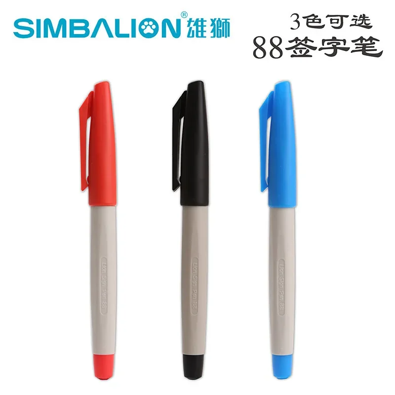 36PCS Lion signature pen 1.0mm  sketch pen/line marking pen/calligraphy pen can be inked for homework correction with red pen