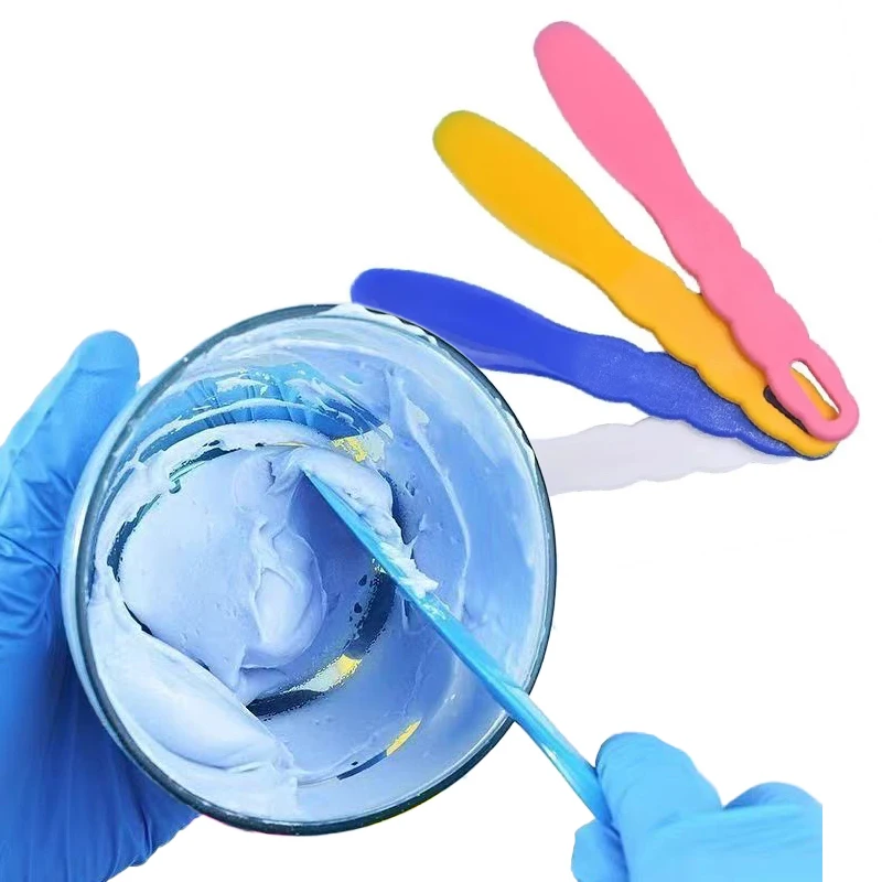 4pcs Dental Flexible Rubber Mixing Bowl Spatula for Alginate Plaster Material Nonstick Mixing Tool