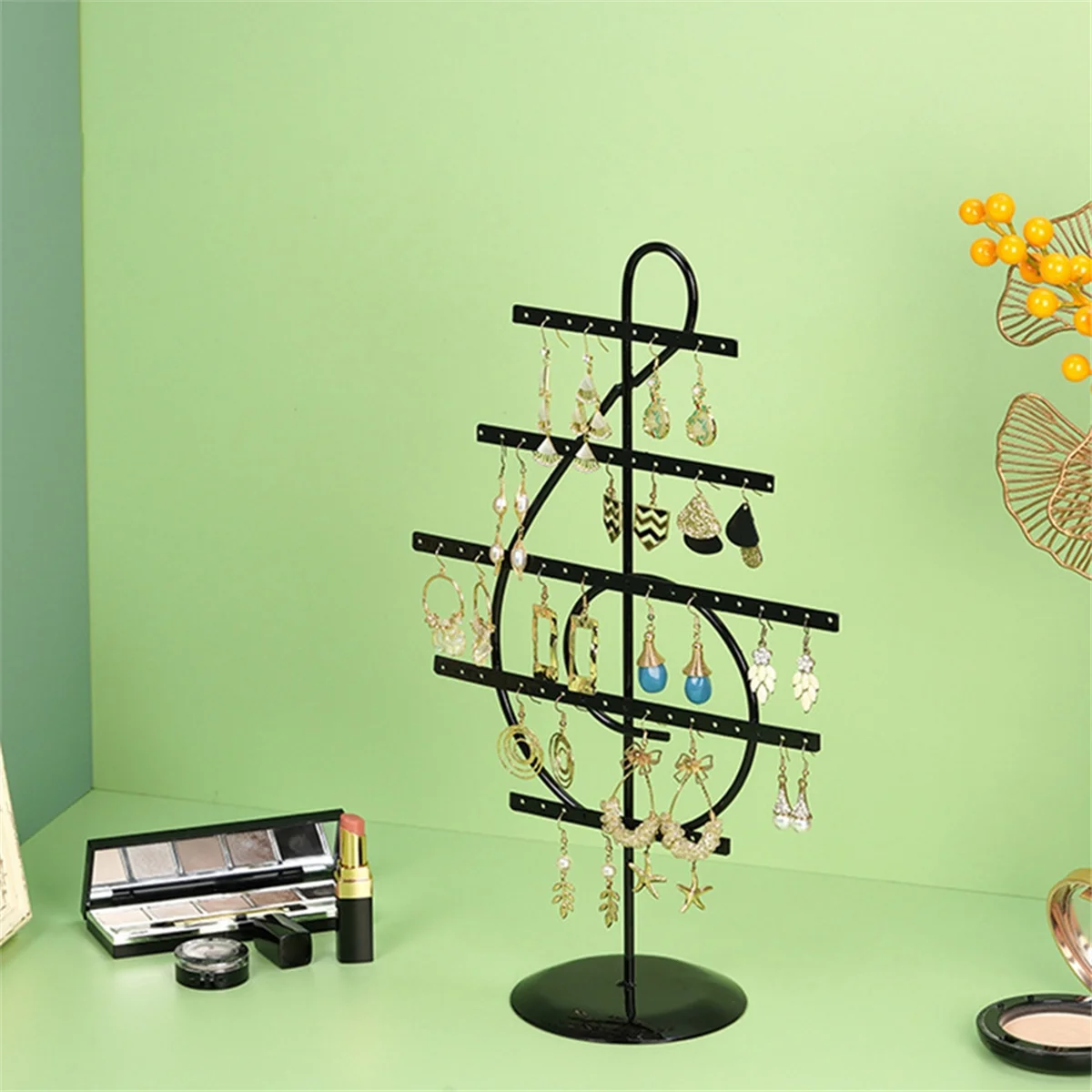 Music Note Earring Jewelry Hanging Rack 5 Layers 70 Holes Jewelry Display Rack Jewelry Storage Rack for Jewelry Display