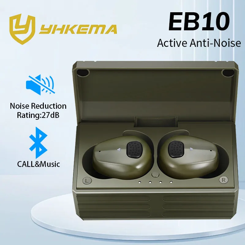 YHKEMA EB10 Tactical Bluetooth Headset Electronic Shooting Noise-Proof Earbuds/Noise-Cancelling Hearing Protection