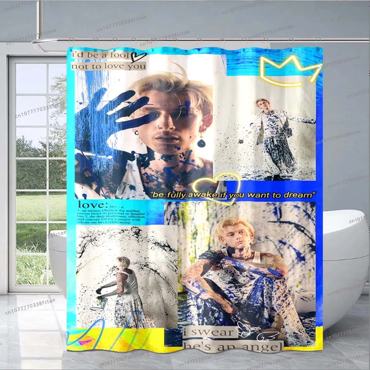 Розовая занавеска для душа «пулемет» Kelly, американская популярная занавеска для душа «рэпер», украшение для ванной комнаты для мальчиков и девочек, занавеска для душа