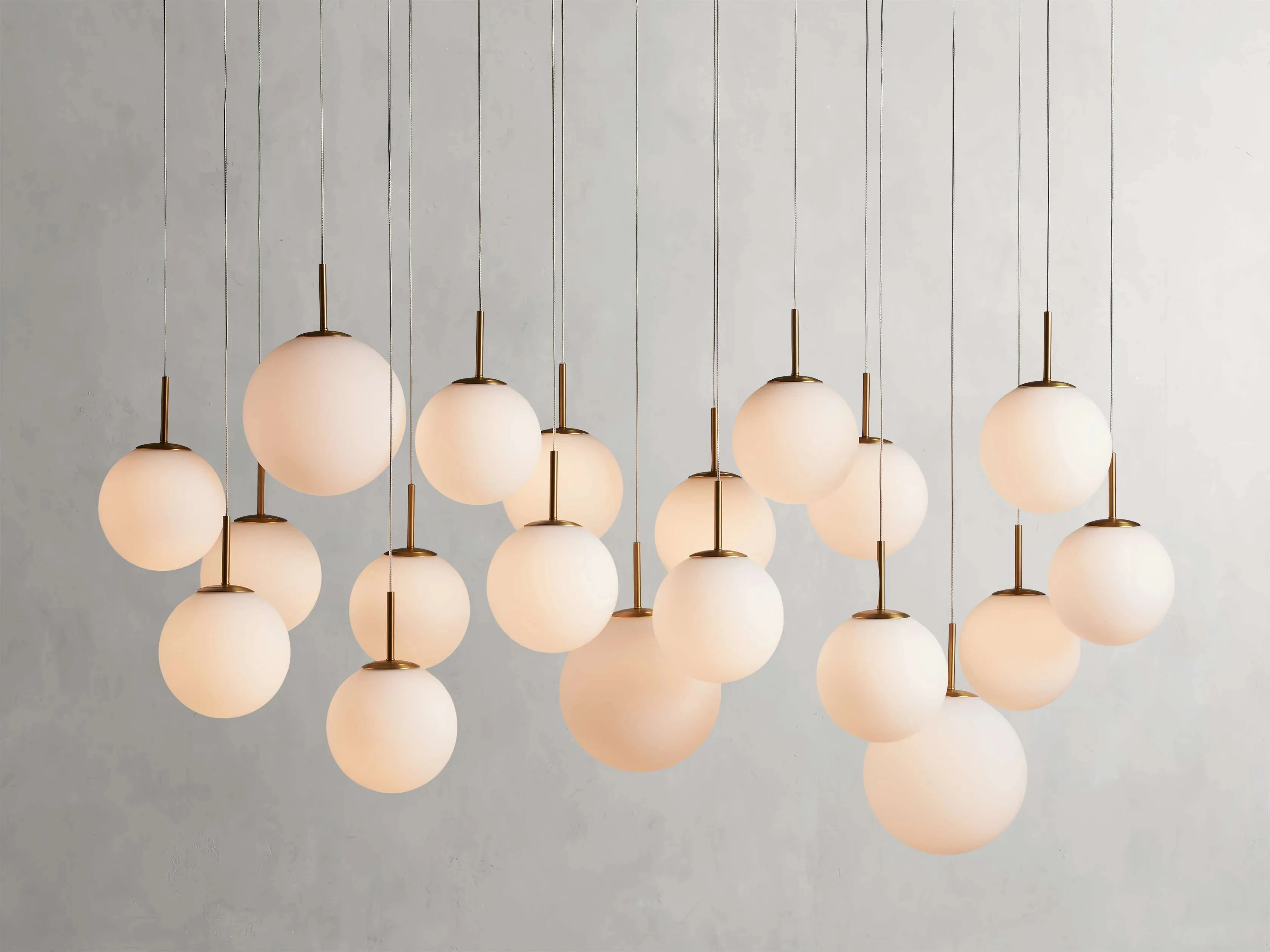 Solid Brass Chandelier Lamp, Glass Pendant Lighting For Living Room Home Decor Kitchen Island Lamp Round Hang Ceiling Light