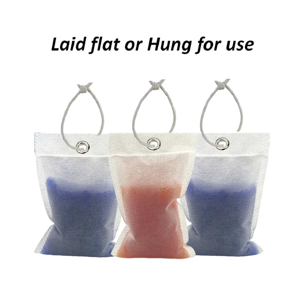 

5PCS Desiccant Reusable Desiccant Bags Silica Gel Beads Moisture Absorber, Reusable Color Changing, Damp Dehumidifier