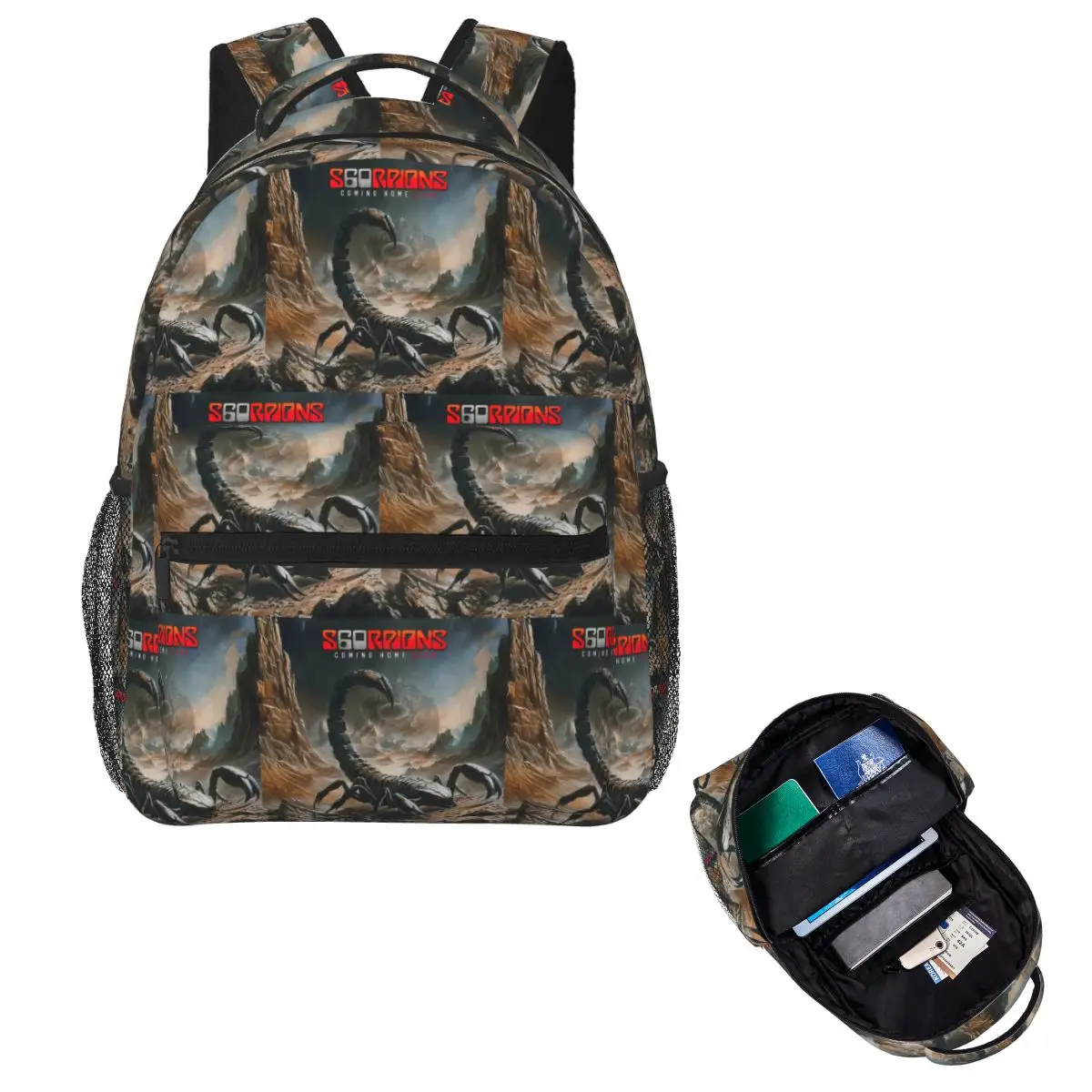 Coming Home Live Tour Scorpions Band Student Backpack School Bag Hiking Travel Daypack for Men Women Bookbag Shoulder Bags