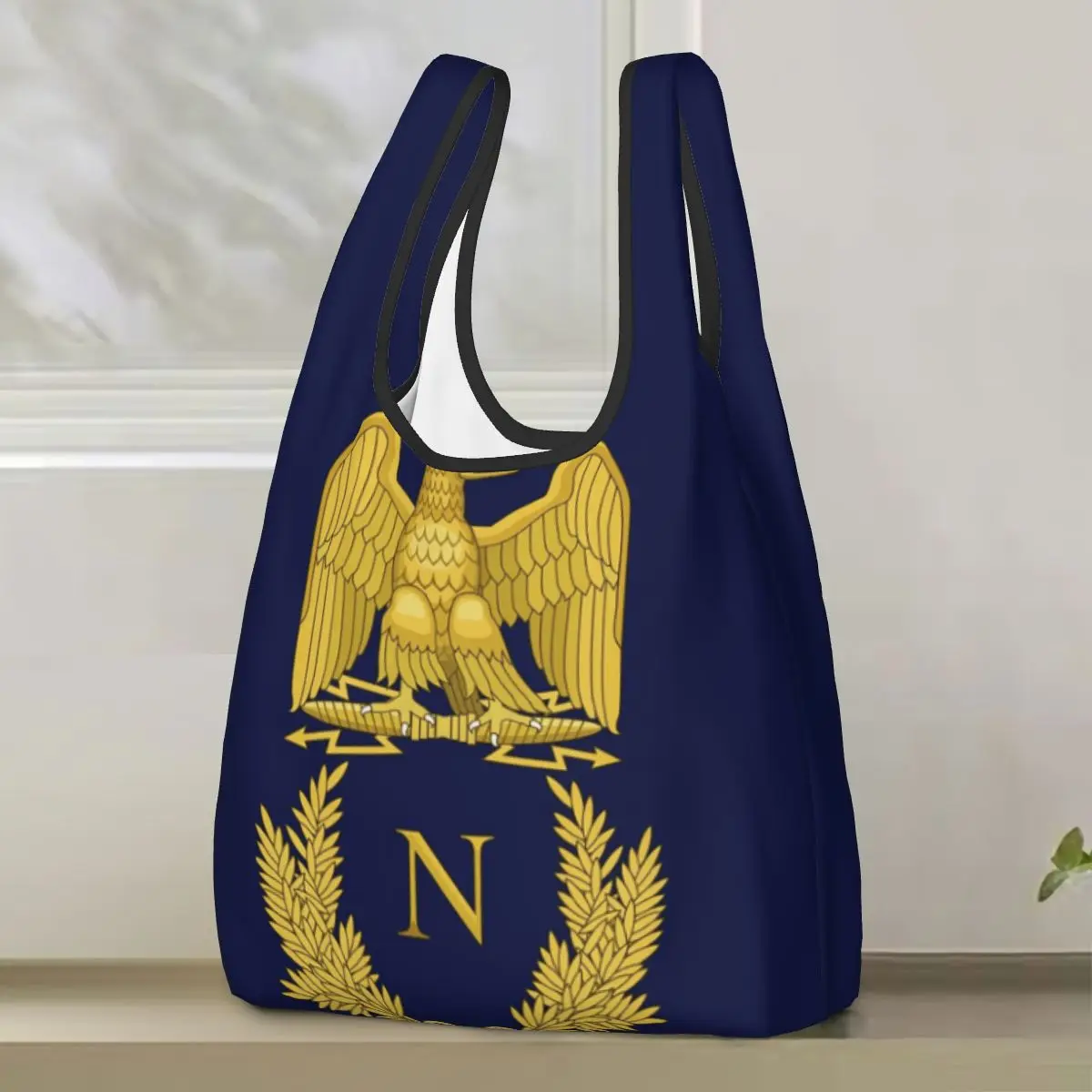

Embleme De Napoleon Bonaparte Shopping Bag Portable Tote Bags Reusable Shoulder Shopper Bag Grocery Handbag