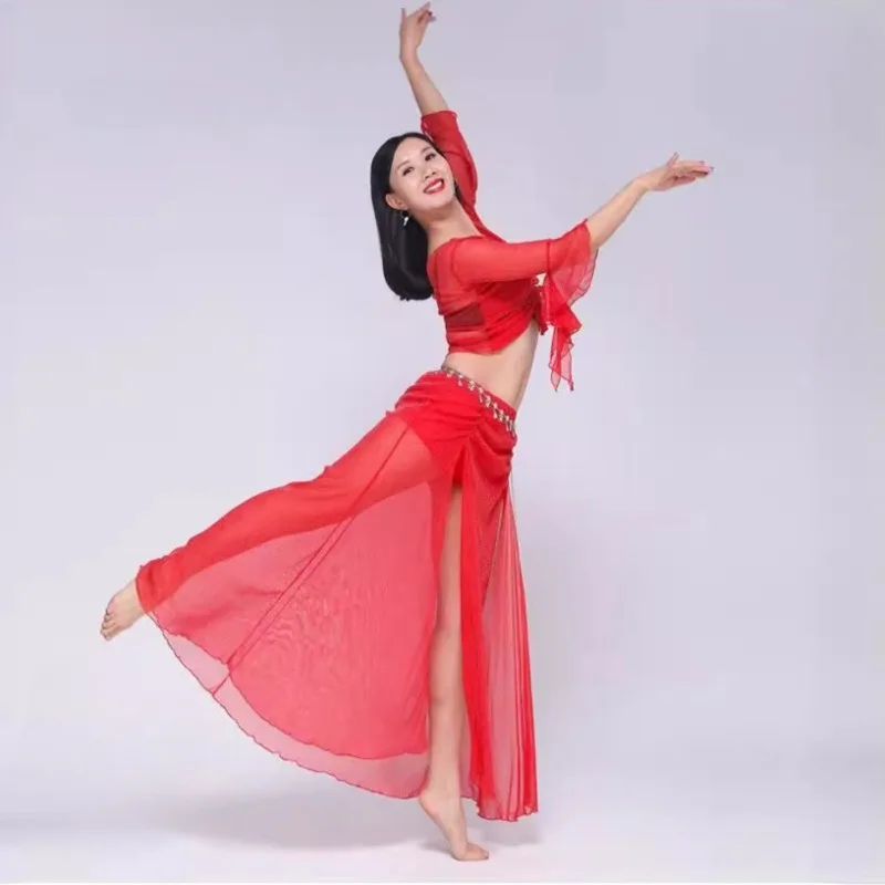 Customized New Belly Dance Costumes Top Plus Size Exercise Suit Set Oriental Dance Costume Performance Outfit