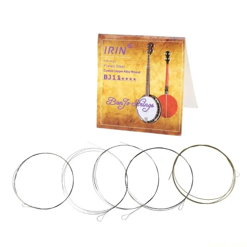 M5TC Banjo Strings Set, 5pcs/set Banjo Strings Stainless Coated Copper Alloy Wound